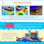 Château Gonflable Aquatique 4-en-1 – Piscine, Toboggan, Trampoline, Mur Escalade, EN71 | AquaBounce by TrioNest™ Mon Adorable Bébé