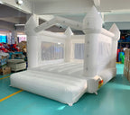 Château Gonflable Féérique Blanc – Toboggan, Fenêtres Transparentes, 5-8 Enfants, PVC & Nylon | DreamCastle by TrioNest™ Mon Adorable Bébé