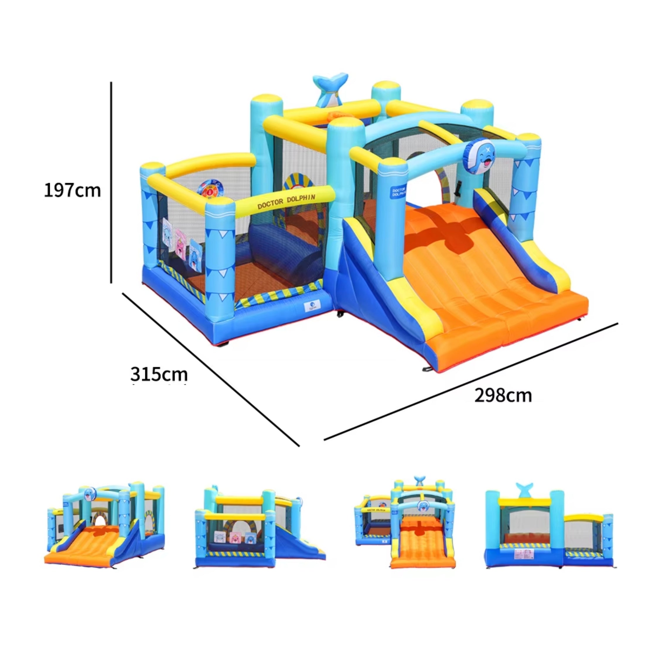 Château Gonflable Multifonctionnel Enfant 3-12 Ans – PVC Renforcé, Pompe Incluse, CE & EN71 | TrioNest™ Mon Adorable Bébé