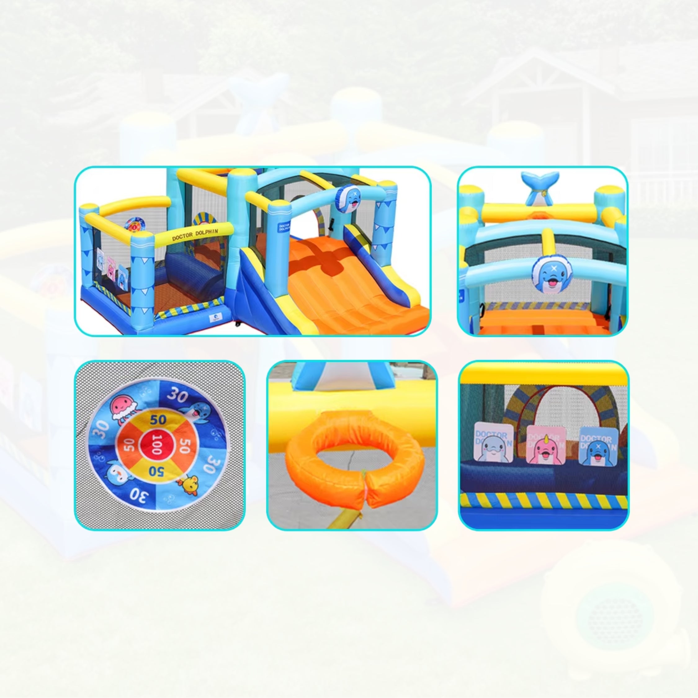 Château Gonflable Multifonctionnel Enfant 3-12 Ans – PVC Renforcé, Pompe Incluse, CE & EN71 | TrioNest™ Mon Adorable Bébé
