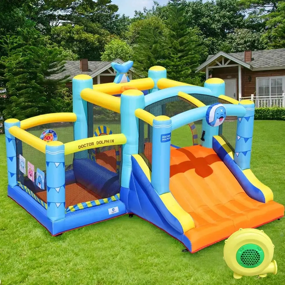 Château Gonflable Multifonctionnel Enfant 3-12 Ans – PVC Renforcé, Pompe Incluse, CE & EN71 | TrioNest™ Mon Adorable Bébé