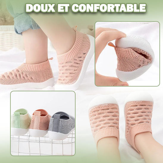 Chaussures Respirantes Bébé 0-36 Mois – Maille Extensible, Semelle Antidérapante, Premiers Pas | TinyStep by TrioNest™