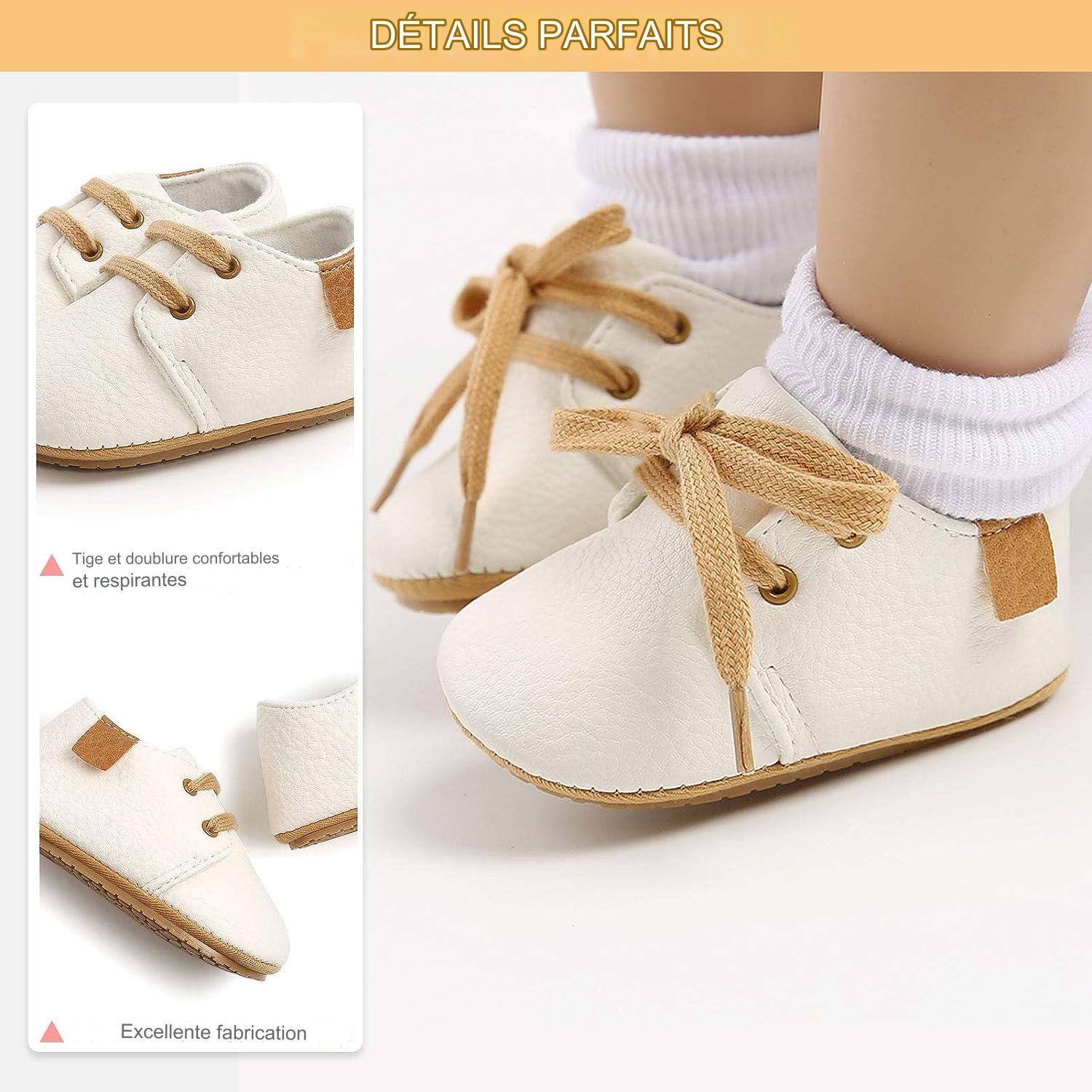 Chaussures en Cuir Bébé – Respirantes, Flexibles, Semelle Caoutchouc, Plusieurs Coloris & Motifs | SoftLeather by TrioNest™