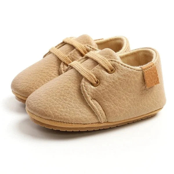Chaussures en Cuir Bébé – Respirantes, Flexibles, Semelle Caoutchouc, Plusieurs Coloris & Motifs | SoftLeather by TrioNest™