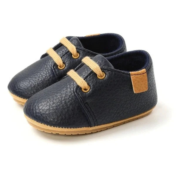 Chaussures en Cuir Bébé – Respirantes, Flexibles, Semelle Caoutchouc, Plusieurs Coloris & Motifs | SoftLeather by TrioNest™