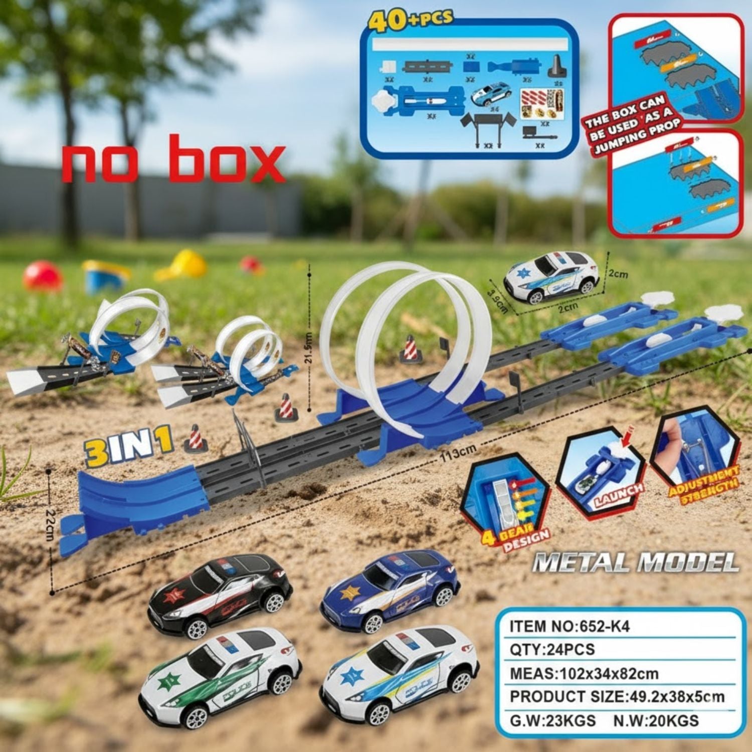 Circuit Voiture Électrique Cascadeurs Double Roues – Catapulte, Modulable, 4 Voitures Alliage, CE | CatapultTwist by TrioNest™