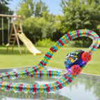 Circuit Voiture Enfant Dès 2 Ans – LED Intégrées, Segments Magnétiques, 2 m, ABS CE, Sans BPA | GlowTrack2 by TrioNest™