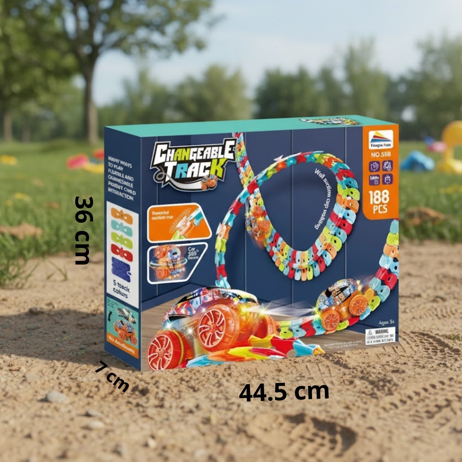 Circuit Voiture Enfant Dès 2 Ans – LED Intégrées, Segments Magnétiques, 2 m, ABS CE, Sans BPA | GlowTrack2 by TrioNest™