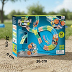 Circuit Voiture Enfant Dès 2 Ans – LED Intégrées, Segments Magnétiques, 2 m, ABS CE, Sans BPA | GlowTrack2 by TrioNest™