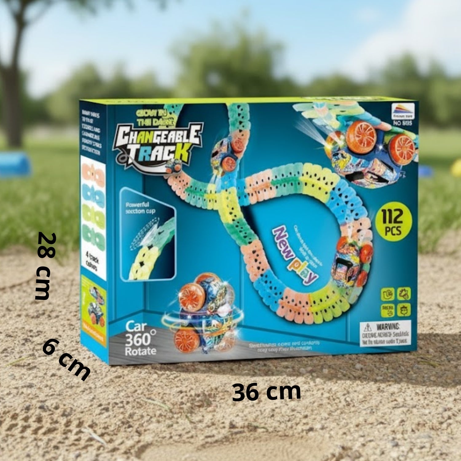 Circuit Voiture Enfant Dès 2 Ans – LED Intégrées, Segments Magnétiques, 2 m, ABS CE, Sans BPA | GlowTrack2 by TrioNest™