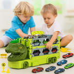 Circuit Voiture Enfant Dinosaure 170 cm – Camion Rangement, One-Touch, 6 Voitures, ABS CE, 4-12 Ans | DinoLoop170 by TrioNest™
