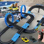 Circuit Voiture Télécommandée Double Piste – Chronométrage, Ponts 3D, LED, Sons, USB | DualRush3D by TrioNest™