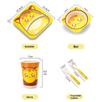 Coffret Repas Bébé à Motifs d'Animaux – Bambou PP Sans BPA, 5 Pièces | TrioNest™