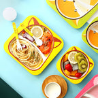 Coffret Repas Bébé à Motifs d'Animaux – Bambou PP Sans BPA, 5 Pièces | TrioNest™