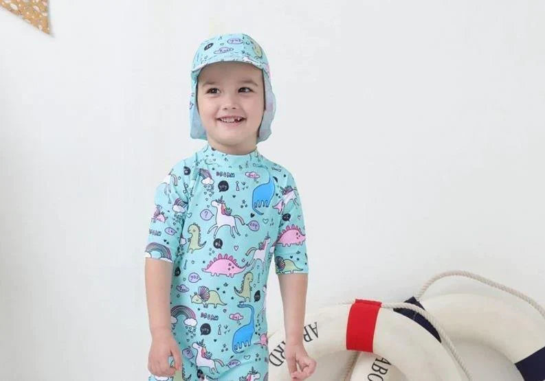Combinaison Anti-UV Bébé TrioNest™ SUNGUARD™ | UPF 50+ | Motifs Animaux Garçon & Fille | 1-7 Ans