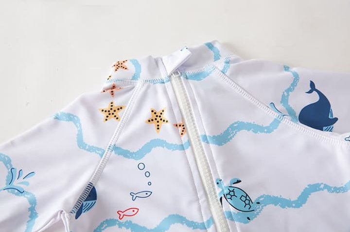 Combinaison Anti-UV Bébé TrioNest™ SUNGUARD™ | UPF 50+ | Motifs Animaux Garçon & Fille | 1-7 Ans