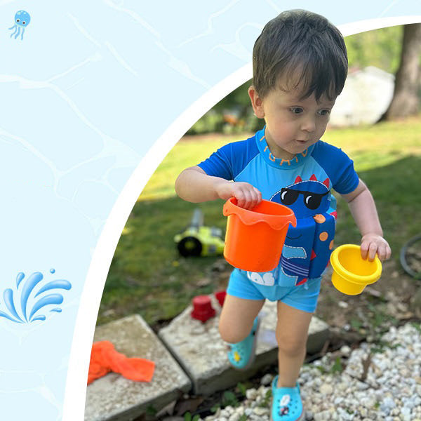 Combinaison de Bain Flottante Enfant TrioNest™ AQUAGLIDE™ | 8 Flotteurs EVA Amovibles | Anti-UV | 12 Mois à 6 Ans