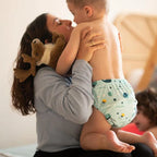 Couche Piscine Réutilisable pour Bébé – 100% Coton Bio, 6 Couches Respirantes, Ceinture Élastique, Motifs | BabyDip by TrioNest™