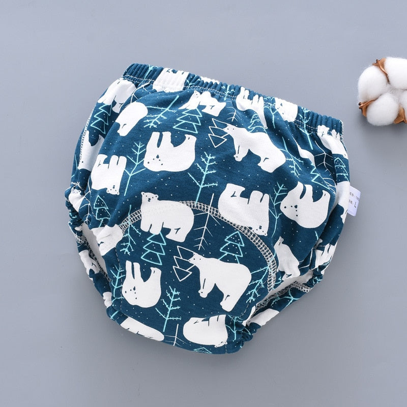 Couche Piscine Réutilisable pour Bébé – 100% Coton Bio, 6 Couches Respirantes, Ceinture Élastique, Motifs | BabyDip by TrioNest™
