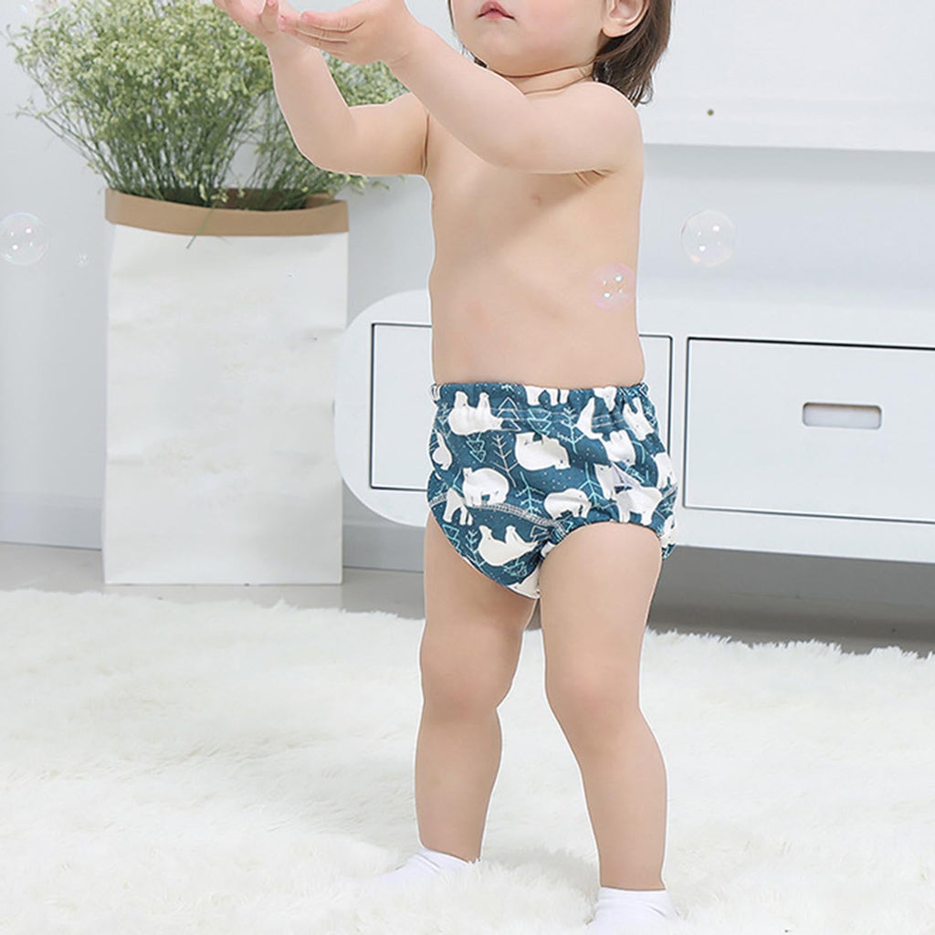 Couche Piscine Réutilisable pour Bébé – 100% Coton Bio, 6 Couches Respirantes, Ceinture Élastique, Motifs | BabyDip by TrioNest™
