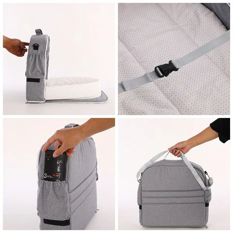 Couffin Bébé Pliant avec Moustiquaire | TrioNest™ – Respirant, Transformable en Sac, 5 Coloris