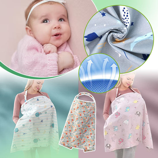 Couverture d'Allaitement Extérieure – Cape 100% Coton Respirant, Discrète en Public, Contact Visuel Bébé | TrioNest™
