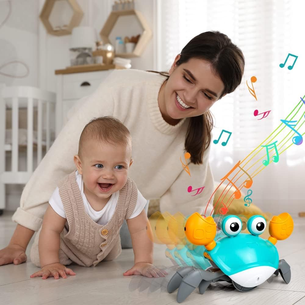 Le Crabe Rampant Crabot – Capteurs Obstacles, LED, Musical, ABS, Rechargeable USB | TrioNest™