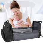 Sac à Langer Bébé NestBag 4 en 1 – Lit Pliant, Table à Langer, Poche Isotherme, Imperméable | TrioNest™