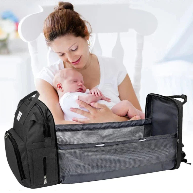 Sac à Langer Bébé NestBag 4 en 1 – Lit Pliant, Table à Langer, Poche Isotherme, Imperméable | TrioNest™