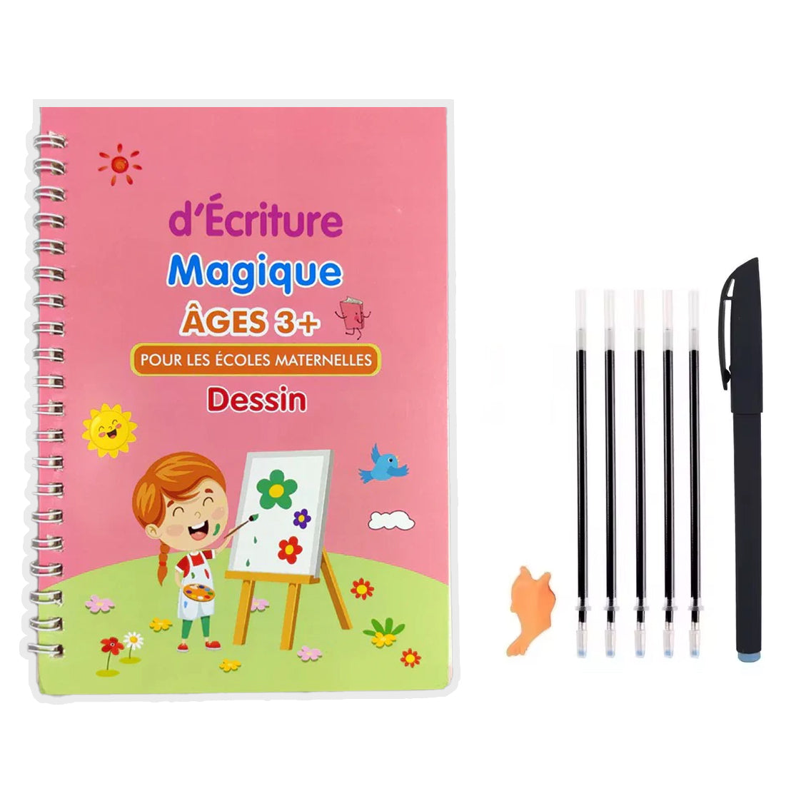 Cahier d'Écriture Magique Réutilisable MagicWrite – 4 Cahiers, Stylo Encre Magique | TrioNest™ mon adorable bebe