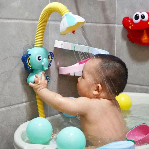 Douchette de Bain Bébé à Motifs d'Animaux – Poignée Ergonomique, Jet Doux, Jouet Bain & Piscine | TrioNest™