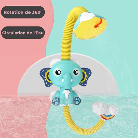 Douchette de Bain Bébé à Motifs d'Animaux – Poignée Ergonomique, Jet Doux, Jouet Bain & Piscine | TrioNest™
