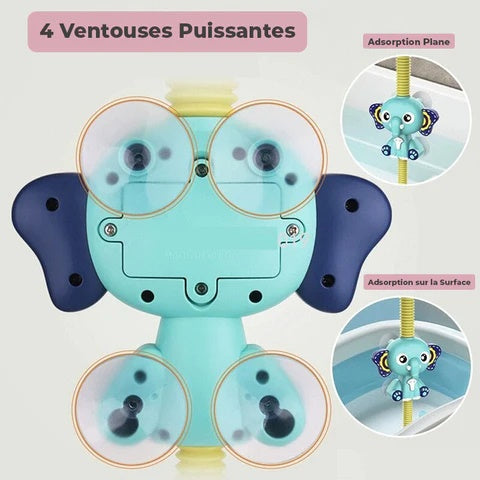 Douchette de Bain Bébé à Motifs d'Animaux – Poignée Ergonomique, Jet Doux, Jouet Bain & Piscine | TrioNest™