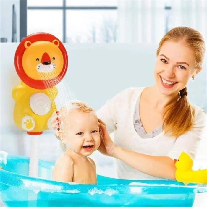 Douchette de Bain Bébé à Motifs d'Animaux – Poignée Ergonomique, Jet Doux, Jouet Bain & Piscine | TrioNest™