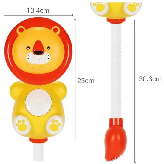 Douchette de Bain Bébé à Motifs d'Animaux – Poignée Ergonomique, Jet Doux, Jouet Bain & Piscine | TrioNest™