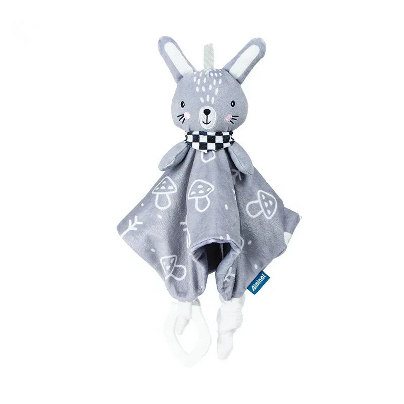 Doudou Bébé Animaux Peluche ForestNest™ – Lapin Renard Ours, Apaisement & Autonomie 25x25cm 0-12 Mois | TrioNest™