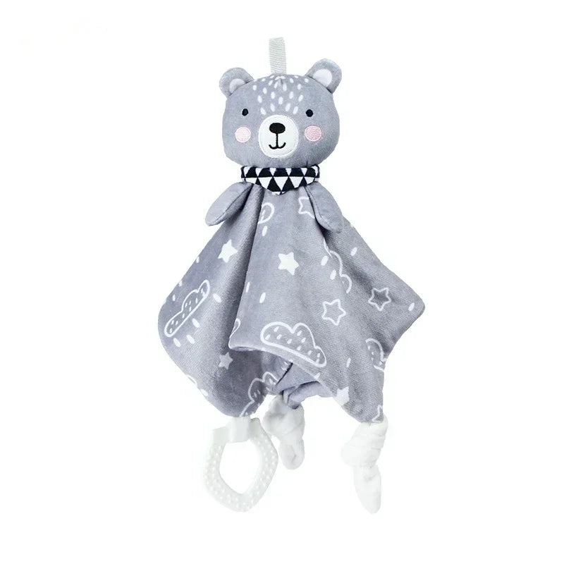 Doudou Bébé Animaux Peluche ForestNest™ – Lapin Renard Ours, Apaisement & Autonomie 25x25cm 0-12 Mois | TrioNest™