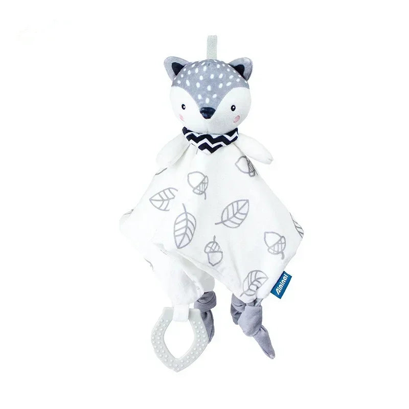 Doudou Bébé Animaux Peluche ForestNest™ – Lapin Renard Ours, Apaisement & Autonomie 25x25cm 0-12 Mois | TrioNest™