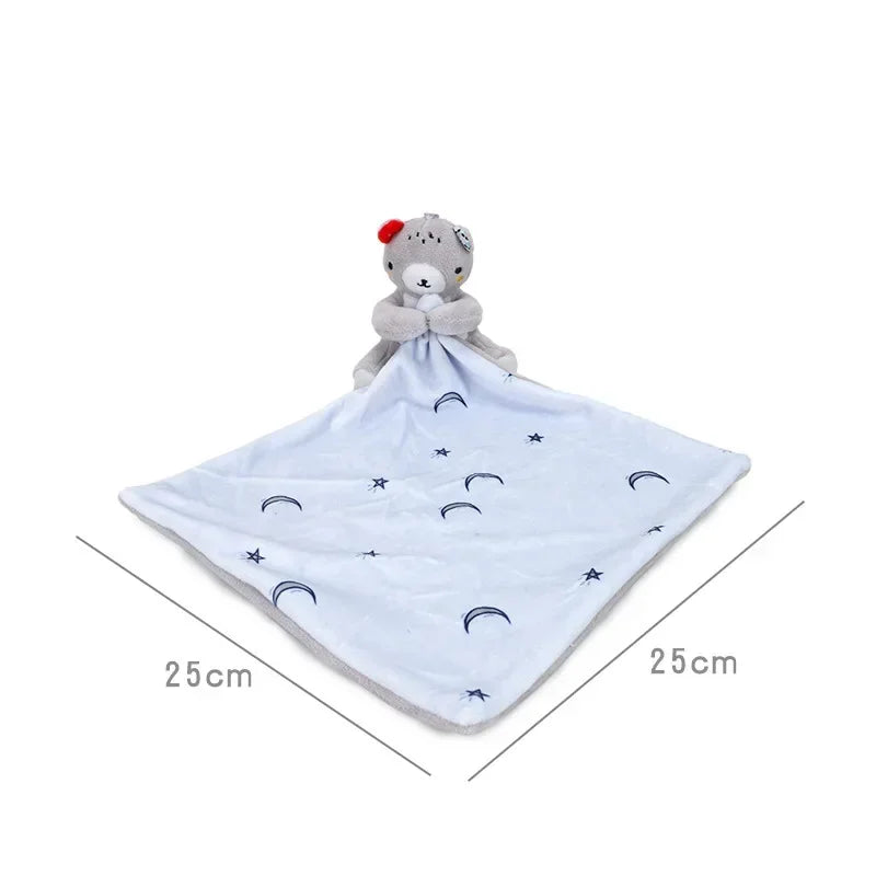 Doudou Personnalisé Motifs Animaux PandaNest™ – Prénom Brodé, Stimulation Sensorielle Cadeau Naissance Bébé | TrioNest™