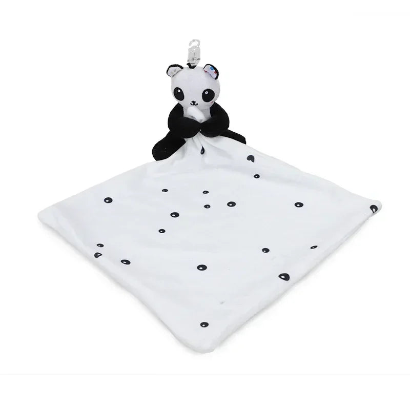 Doudou Personnalisé Motifs Animaux PandaNest™ – Prénom Brodé, Stimulation Sensorielle Cadeau Naissance Bébé | TrioNest™