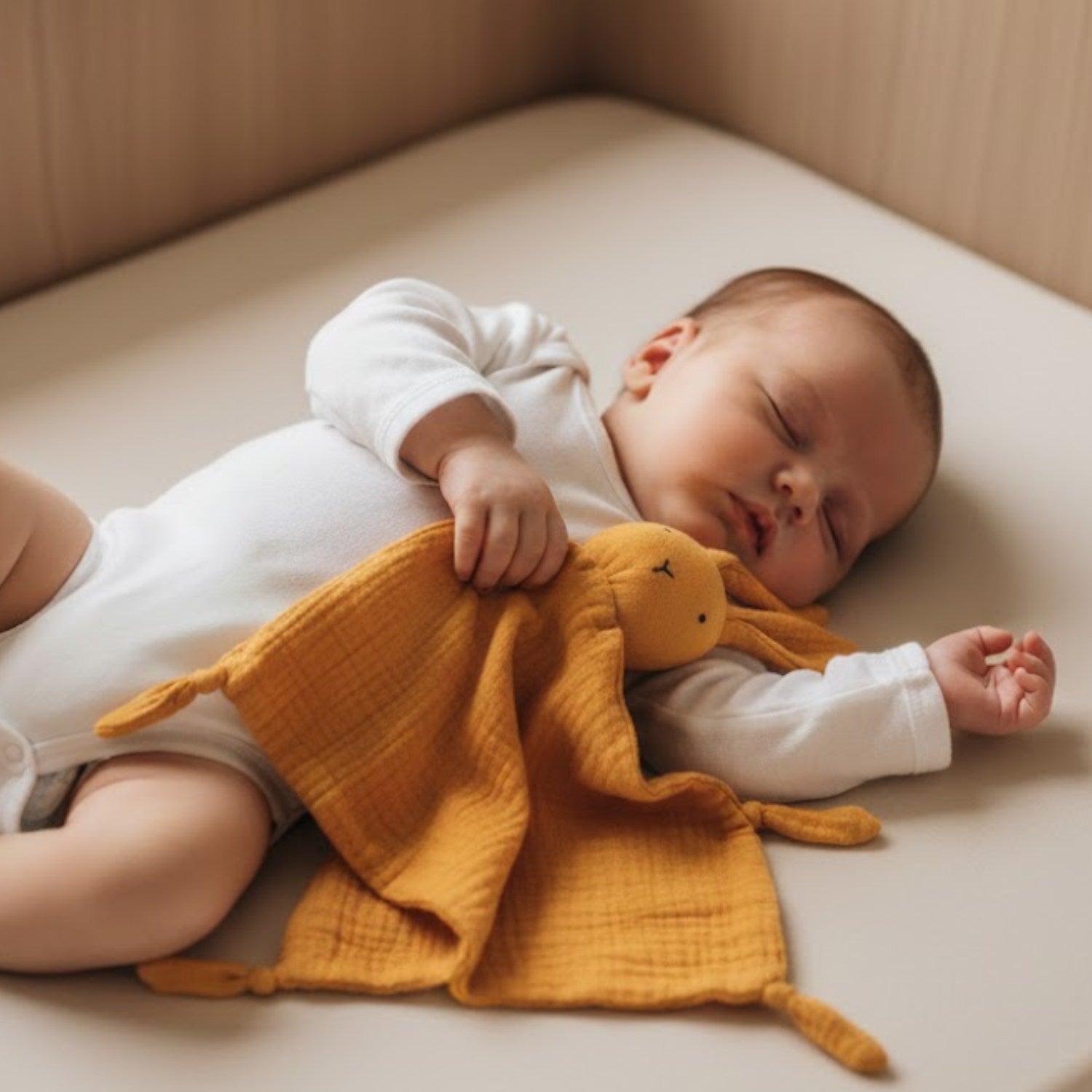 Doudou Lapin Bébé LapinNest™ – Peluche Douce Apaisement Sommeil & Objet Transitionnel 5 Couleurs 0-12 Mois | TrioNest™