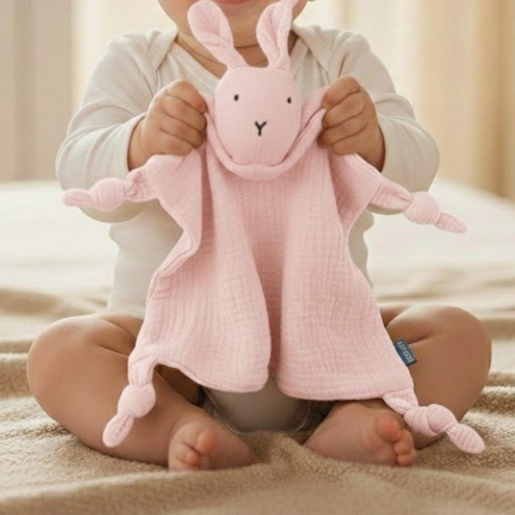 Doudou Lapin Bébé LapinNest™ – Peluche Douce Apaisement Sommeil & Objet Transitionnel 5 Couleurs 0-12 Mois | TrioNest™