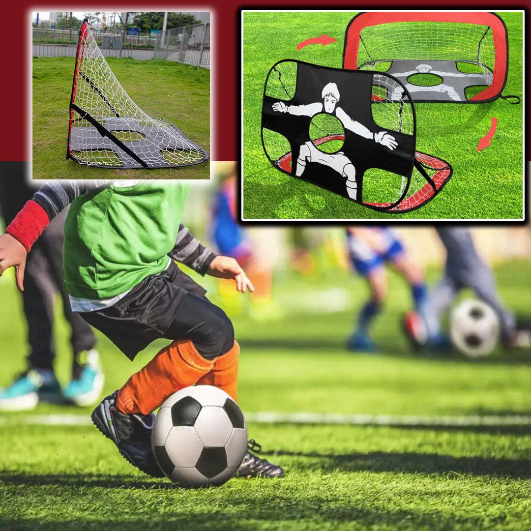 Filet de But Football Pliant pour Enfants – Double Fonction, 5 Cibles, 110x80 cm | TrioNest™