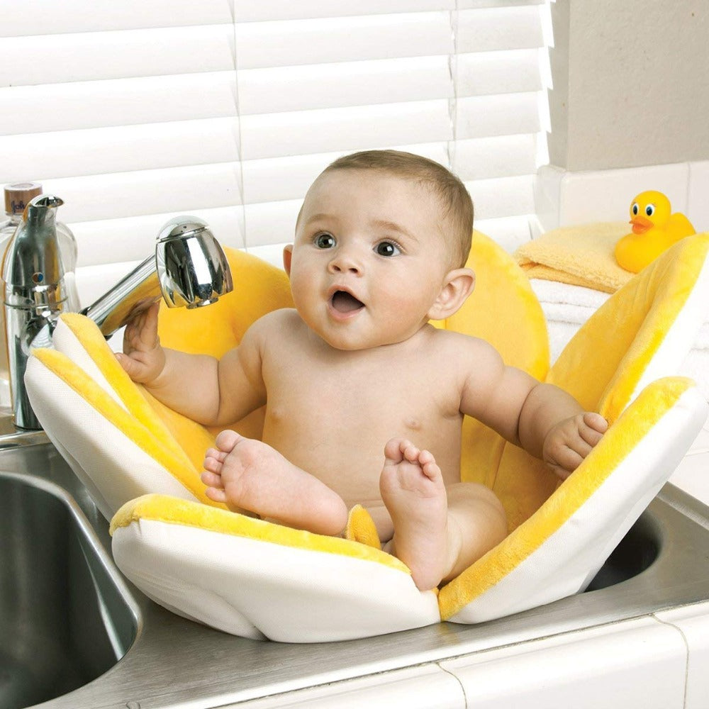 Pack Bain Bébé 3-en-1 – Fleur Lotus, Cape Polaire Corail Motif Animal & Thermomètre Crabe | TrioNest™