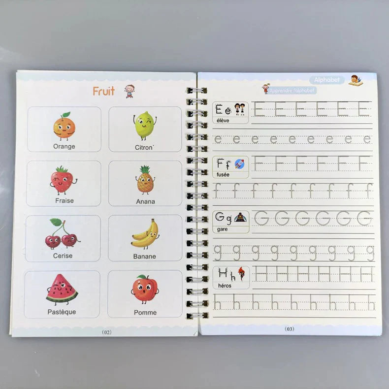 Cahier d'Écriture Magique Réutilisable MagicWrite – 4 Cahiers, Stylo Encre Magique | TrioNest™ mon adorable bebe