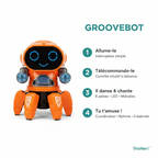 Robot Dansant LED Musical Télécommande 6 Pattes Enfant 3-12 Ans GROOVEBOT – TrioNest™