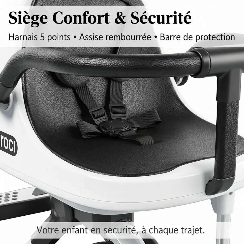 Poussette Double Tandem Dos à Dos – Parasol Anti-UV, Cadre Alu, Pliage 1 Bouton, Roues 360°, Jumeaux & Fratrie | TrioNest™ TrioNest
