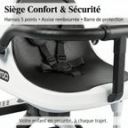 Poussette Double Tandem Dos à Dos – Parasol Anti-UV, Cadre Alu, Pliage 1 Bouton, Roues 360°, Jumeaux & Fratrie | TrioNest™ TrioNest
