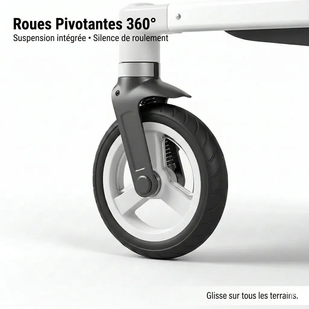 Poussette Double Tandem Dos à Dos – Parasol Anti-UV, Cadre Alu, Pliage 1 Bouton, Roues 360°, Jumeaux & Fratrie | TrioNest™ TrioNest