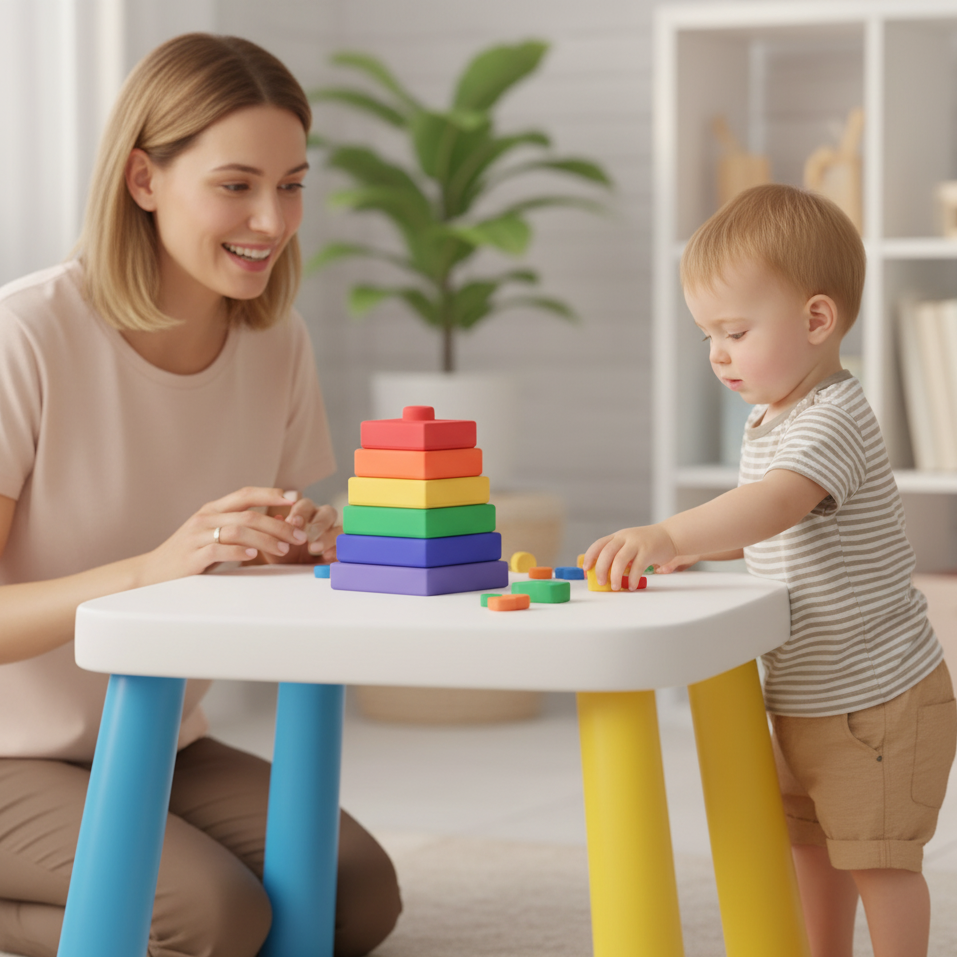 Jeu de Construction d'Anneaux en Silicone StackNest – Sans BPA, Montessori, 12,7 cm | TrioNest™